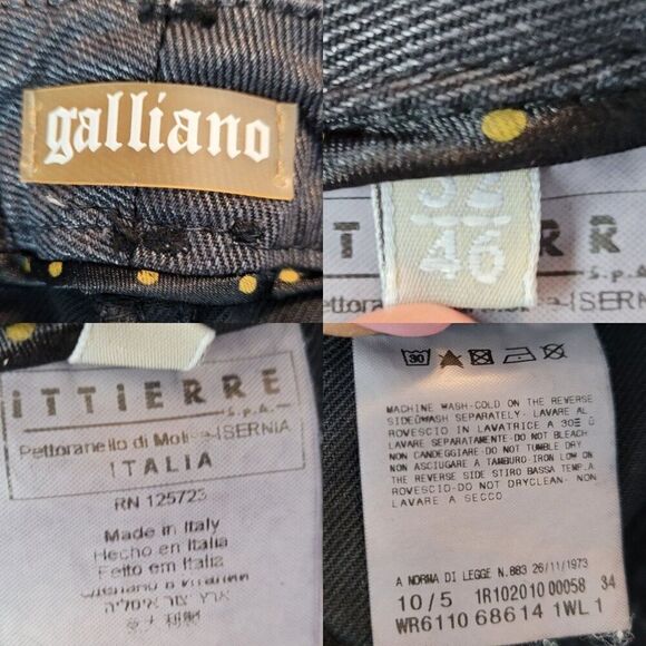 Galliano Black Waxed Moto Jeans 32 Ankle Zip Pockets Military Trenchcore Italy - Picture 3 of 15